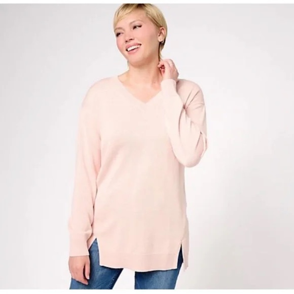 GIRL WITH CURVES V-Neck Long Sleeve Sweater A608828